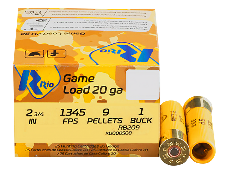 Rio Ammunition RB209 Royal Buck  20Gauge 2.75" 1 1/8oz 0Buck Shot 25 Per Box/10 Case                                                                                                                    