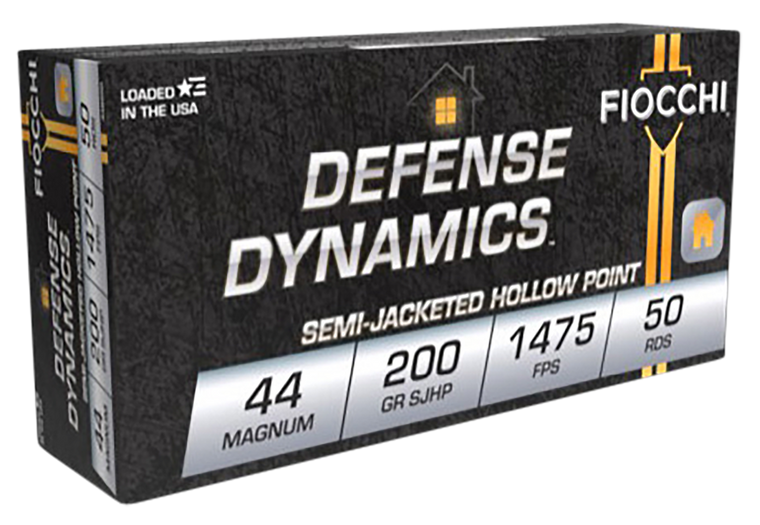 Fiocchi 44B500 Defense Dynamics  44RemMag 200gr Semi Jacketed Hollow Point 50 Per Box/10 Case                                                                                                           