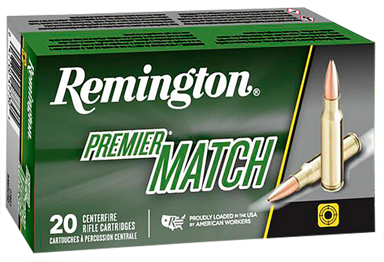 Remington Ammunition 27686 Premier Match 223Rem 77gr Sierra MatchKing BTHP 20 Per Box/10 Case                                                                                                           