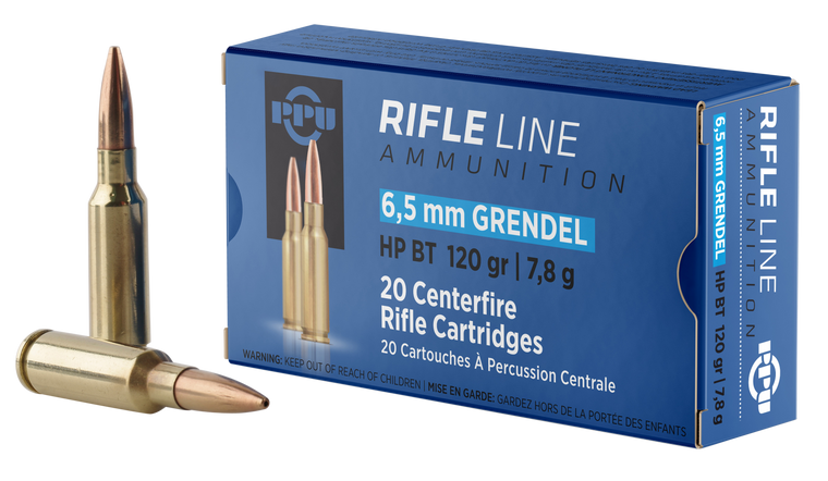 PPU PP6GH Standard Rifle  6.5Grendel 120gr Hollow Point Boat Tail 20 Per Box/25 Case                                                                                                                    