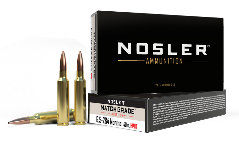 Nosler 44166 Match Grade  6.5x284Norma 140gr Custom Competition Hollow Point Boat Tail 20 Per Box/10 Case                                                                                               