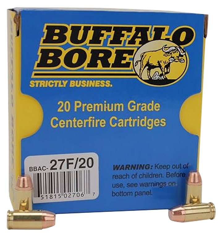 Buffalo Bore Ammunition 27F20 Standard Pressure Strictly Business 380ACP 95gr Full Metal Jacket Flat Nose 20 Per Box/12 Case                                                                            