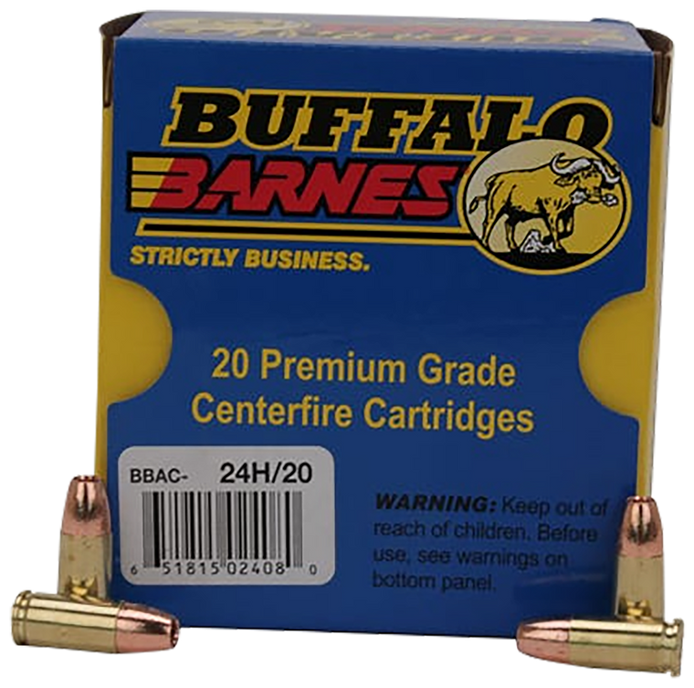 Buffalo Bore Ammunition 24H20 Buffalo-Barnes Strictly Business 9mmLuger +P+ 115gr Barnes TAC-XP Lead Free 20 Per Box/12 Case                                                                            