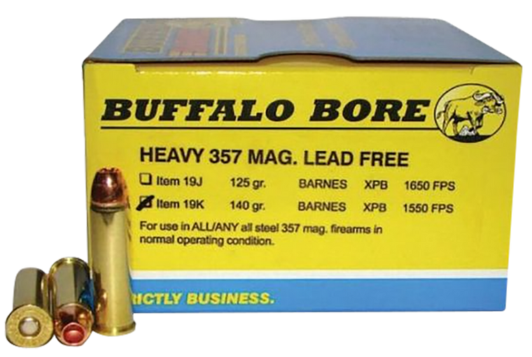 Buffalo Bore Ammunition 19K20 Buffalo-Barnes Strictly Business 357Mag 140gr Barnes VOR-TX XPB Lead Free 20 Per Box/12 Case                                                                              