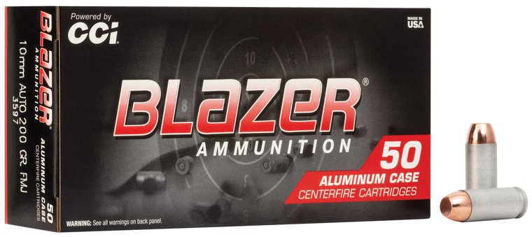 CCI 3597 Blazer Handgun 10mmAuto 200gr Total Metal Jacket 50 Per Box/20 Case                                                                                                                            