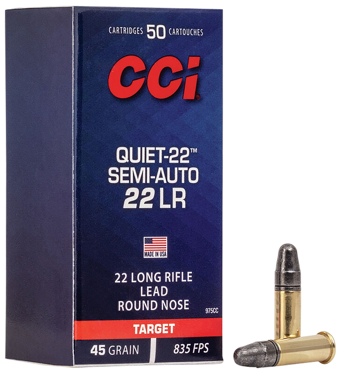CCI 975CC Quiet-22  22LR 45gr Lead Round Nose 50 Per Box/100 Case                                                                                                                                       