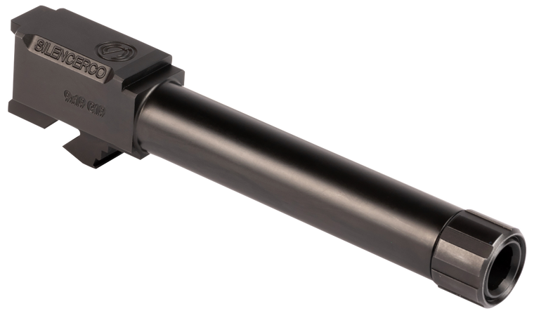 SilencerCo AC862 Glock  9mm Luger 4.50" Threaded Black Nitride Stainless Steel, Fits Glock 19/19X/45                                                                                                    