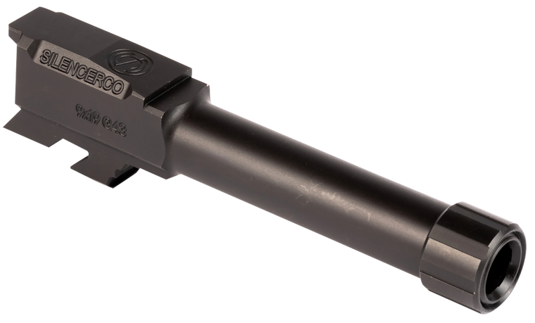 SilencerCo AC5049 Glock  9mm Luger 3.70" Threaded Black Nitride Stainless Steel, Fits Glock 43/43X                                                                                                      