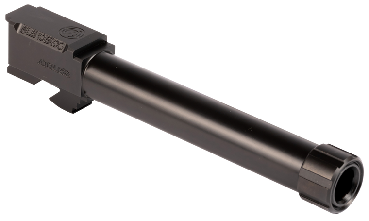 SilencerCo AC50 Glock  40 S&W 4.80" Threaded Black Nitride Stainless Steel, Fits Glock 22 Gen2-4                                                                                                        