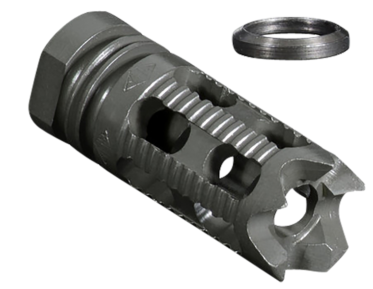 Yankee Hill 285M1 Phantom Comp/Brake with Aggressive End, 1/2"-28 tpi Threads 2.25" OAL for 5.56mm                                                                                                      