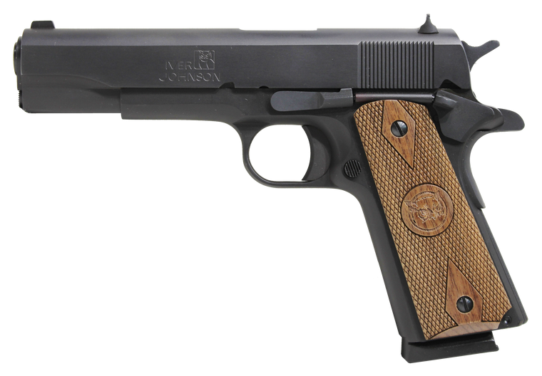Iver Johnson Arms 1911A1 1911 A1 Government 70 Series 45 ACP 5" 8+1 Blued Steel Frame & Slide with Walnut Grip                                                                                          