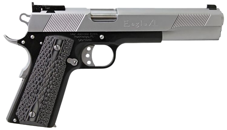 Iver Johnson Arms EAGLEXL10DS Eagle XL  Full Size Frame 10mm Auto 15+1 6" Stainless Steel Barrel, Matte Black Steel Long/Serrated Slide, Black Steel Frame w/Beavertail, G10 Grip                       