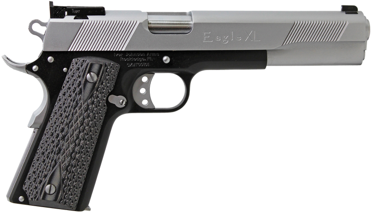 Iver Johnson Arms EAGLEXL45TT Eagle Deluxe 45 ACP 8+1 6" Steel Barrel, Hard Chrome Serrated Steel Slide, Matte Black Steel Frame w/Beavertail, Black/Gray G10 Grip                                      
