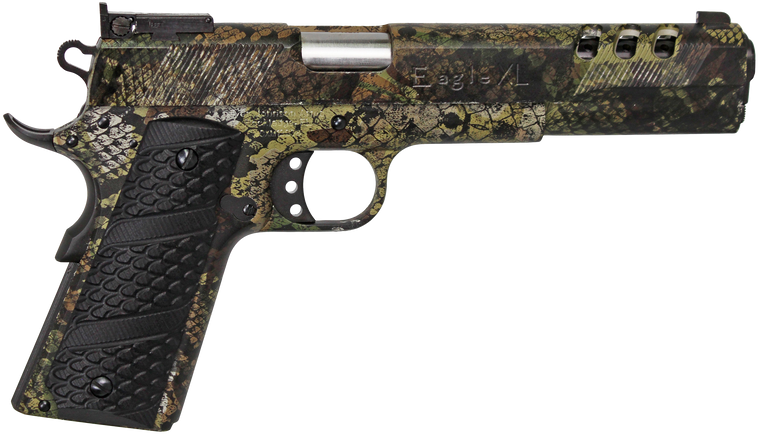 Iver Johnson Arms EAGLEXL10P Eagle XL10P Swamp Snake  10mm 8+1 6" Swamp Snake Hydrographic Front/Rear Angled Serrations Ported 4140 Steel Slide G-10 Snake Skin Grip                                    