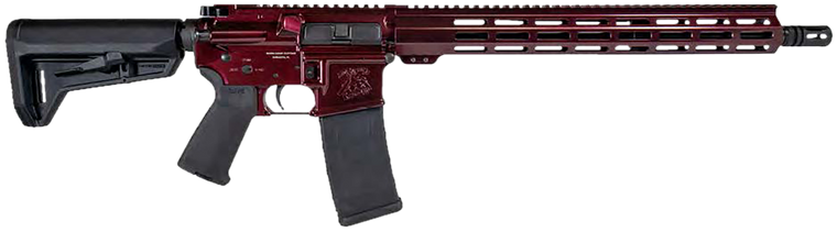 Shark Coast Tactical 300-040-1000-00 Blaze  5.56 NATO 30+1 16" Black Nitride Threaded Barrel, Red Blaze Cerakote Picatinny Rail Aluminum Receiver, Magpul SL-K Black Polymer Stock, Black Polymer Grip  