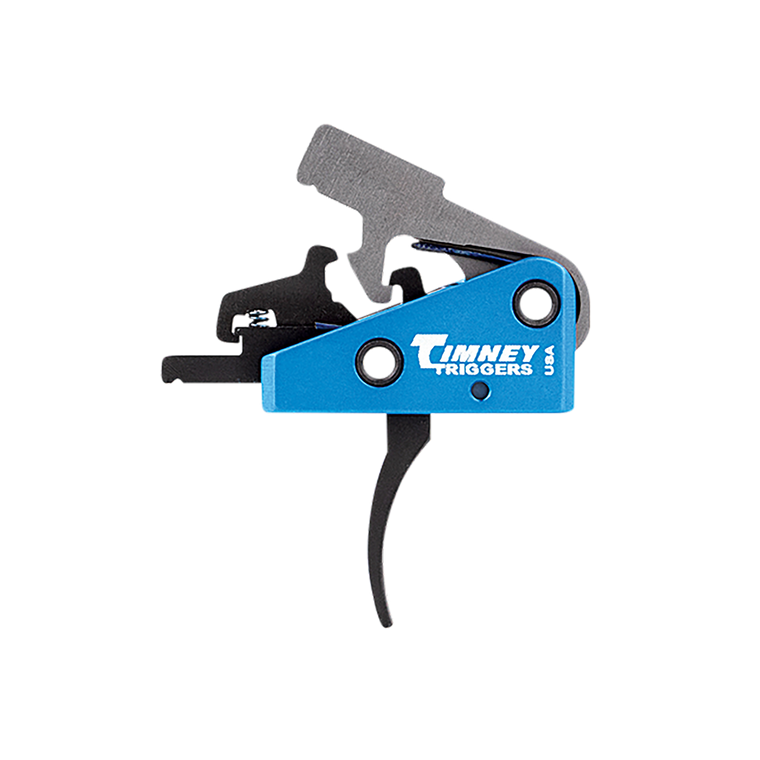 Timney Triggers 663S Targa Long Trigger  Two-Stage Curved Trigger with 2 lbs Draw Weight & Black/Blue Finish for AR-Platform                                                                            