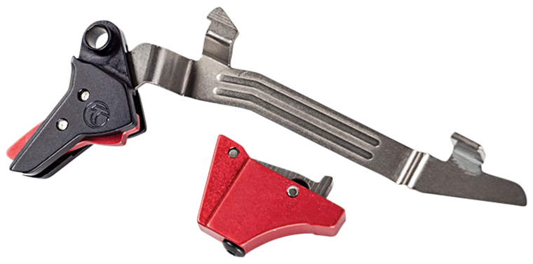 Timney Triggers ALPHAGLOCK34LRGRED Alpha Competition 45 ACP/10mm Auto, Red Straight Trigger, Compatible w/Glock Gen3-4                                                                                  
