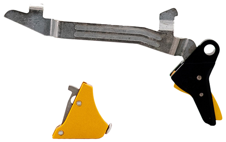 Timney Triggers ALPHAGLOCK5 Alpha Competition 9mm Luger/40 S&W/22 LR, Gold Straight Trigger, Compatible w/Glock Gen5 & Glock 44                                                                         