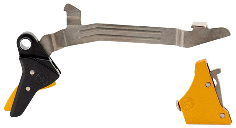 Timney Triggers ALPHAGLOCK34GOLD Alpha Competition 9mm Luger/40 S&W Gold Straight Trigger Compatible w/Most Glock Gen3-4                                                                                