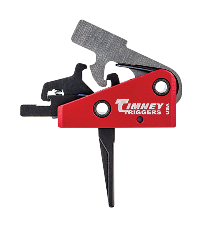 Timney Triggers 662SST Targa Short Trigger  Two-Stage Straight Trigger with 2 lbs Draw Weight & Black/Red Finish for AR-Platform                                                                        