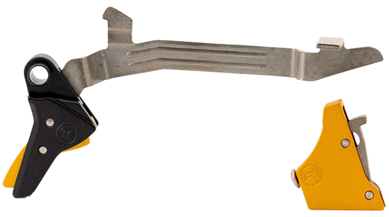 Timney Triggers ALPHAGLOCK34LRGGOLD Alpha Competition 45 ACP/10mm Auto, Gold Straight Trigger, Compatible w/Glock Gen3-4                                                                                