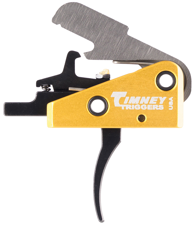 Timney Triggers 667S Competition Trigger  Single-Stage Curved Trigger with 3 lbs Draw Weight & Black/Gold Finish for AR-15                                                                              