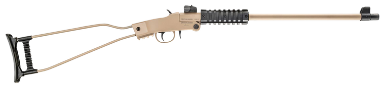 Chiappa Firearms 500255 Little Badger  Full Size 22 LR, 1 Shot 16.50" Desert Sand Cerakote Steel Barrel, Desert Sand Cerakote Quad Picatinny Receiver, Desert Sand Cerakote Wire Frame Stock, Right Hand