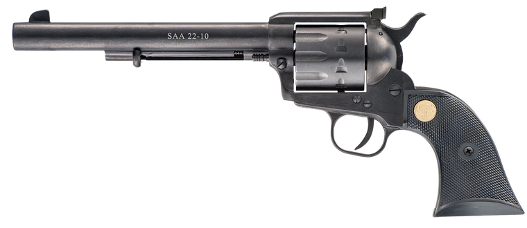 Chiappa Firearms CF340170 SAA 1873  Medium Frame 22 LR 10 Shot, 7.50" Blued Steel Barrel, Blued Steel Frame, Blued Cylinder, Black Plastic Grip, Exposed Hammer                                         