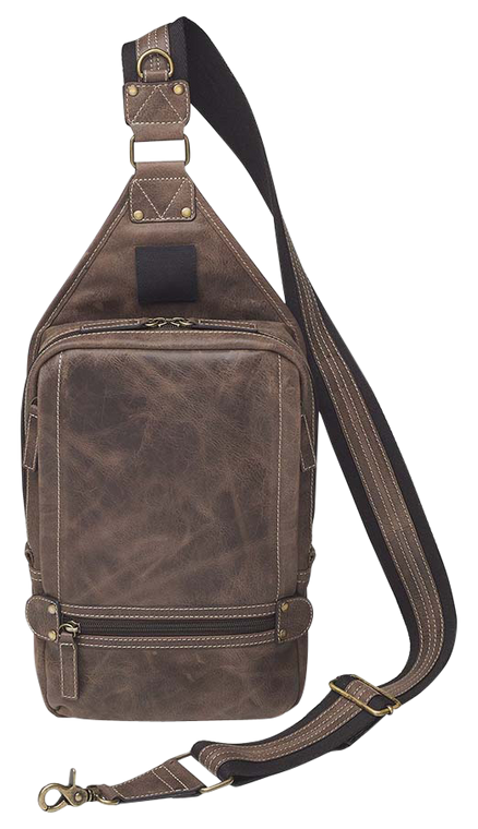 Gun Tote'n Mamas/Kingport GTMCZY108 Sling Backpack  Brown Leather Includes Standard Holster                                                                                                             