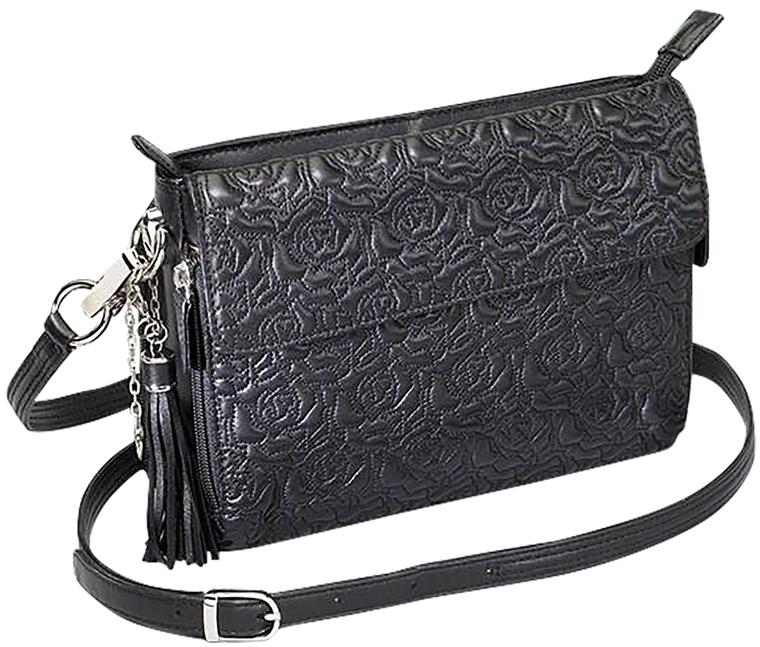 Gun Tote'n Mamas Embroidered Rose Handbag Lambskin