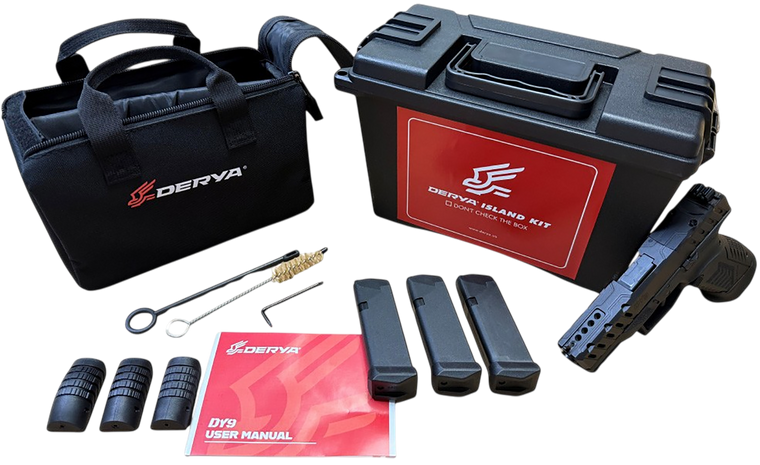 Derya DY9 Island 9mm 4.02" Barrel 15-Rounds RMR Footprint w/ 3 Mags, Ammo Can