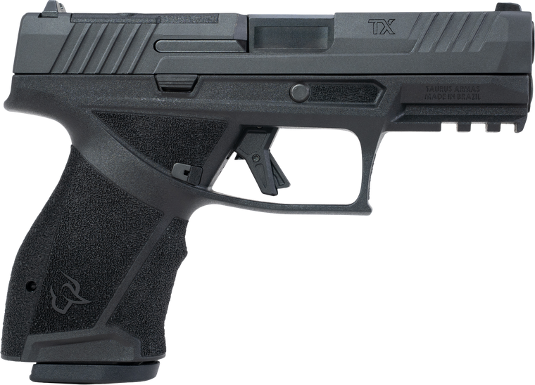 Taurus  TX 9  Compact 9mm Luger 15+1 4" Black Barrel, Black Nitride Alloy Steel Optic Ready/Serrated Slide, Black Stainless Steel Frame w/Picatinny Rail, Interchangeable Backstrap Grip                