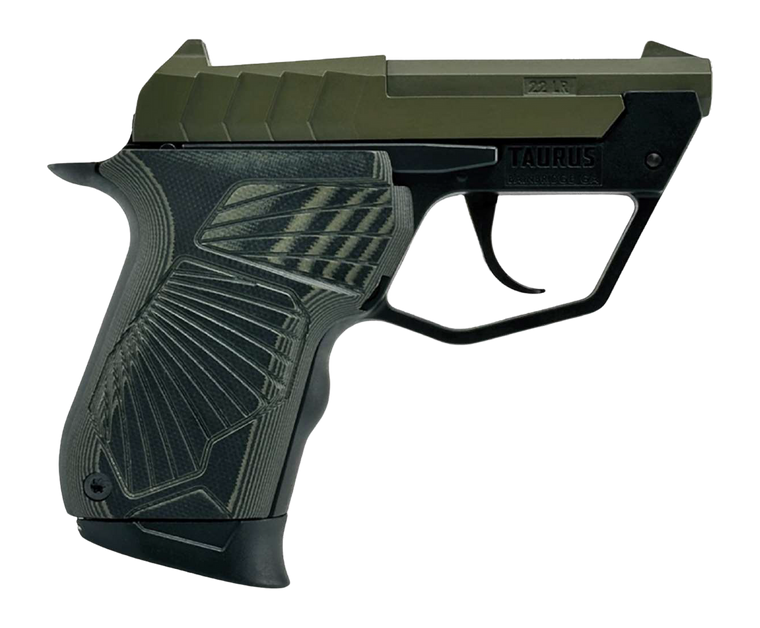 Taurus 1-22TUC13-ODG 22TUC  Micro-Compact 22 LR 9+1 2.50" OD Green Tip-Up Barrel, OD Green Cerakote Serrated Slide, Black Polymer Frame, VZ G10 Grip                                                    