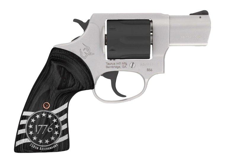 Taurus 2-85635-US3 856 1776 Small 38 Special +P 6 Shot 3" Stainless Steel Barrel, Black Stainless Steel Cylinder, Stainless Steel Frame, Custom Altamont Grip, Transfer Bar Safety                      
