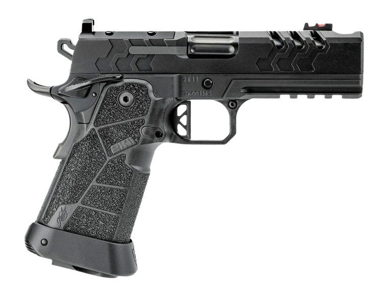 Kimber Mfg, Inc 3500105 2K11 Pro Comp Full Size Frame 9mm Luger 19+1 5" Compensated Barrel, Black Stainless Steel Lightening Cut/Optic Ready/Serrated Slide, Black Stainless Steel Frame w/Beavertail & 