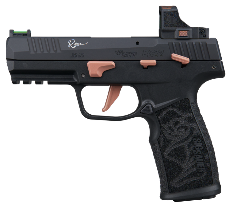 SIG Sauer P322 ROSE .22 LR Matte Black Pistol ROMEO-RS ROSE Red Dot
