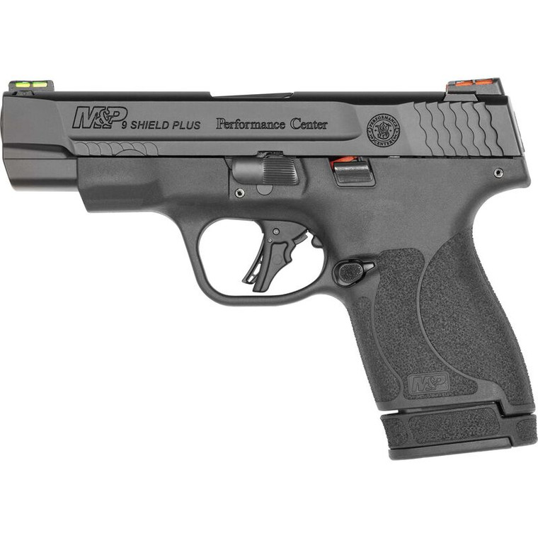 S&W Performance Center M&P 9 Shield Plus 9mm Luger Semi-Auto Pistol 4" Barrel 13 Rounds Fiber Optic Sights Black