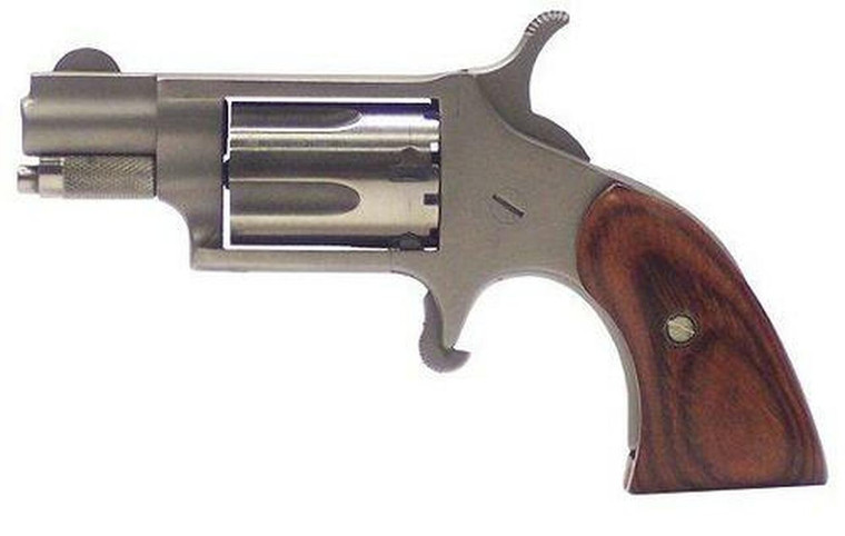 North American Arms 22LRGBG Mini-Revolver 22 LR 5rd 1.13" Overall Stainless Steel with Wood Boot Grip