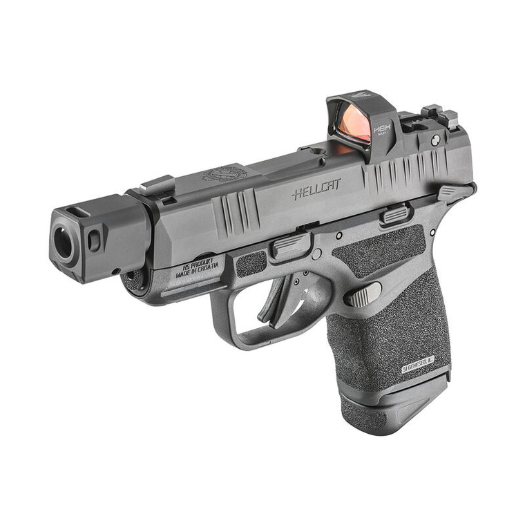 Springfield Armory HELLCAT RDP 9mm Semi-Auto Pistol 3.8" Barrel HEX Wasp Red Dot Self Indexing Compensator Ambidextrous Manual Safety 13 Rounds Black