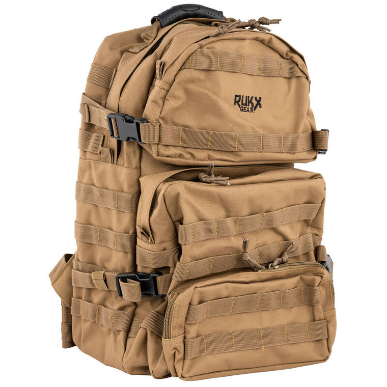 American Tactical Imports RUKX Gear Tactical 3 Day Backpack 600D Polyester Tan