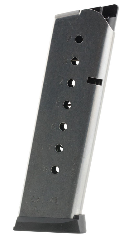 Mec-Gar 1911 Full Size Magazine .45 ACP 8 Rounds Stainless Steel MGCG4508SPF