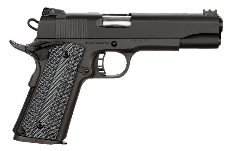 Rock Island 51623 Rock Ultra FS 9mm Luger Caliber with 5" Barrel, 10+1 Capacity, Overall Black Parkerized Finish Steel, Beavertail Frame, Serrated Slide & Black/Gray G10 Grip