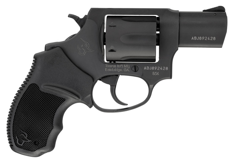 Taurus 285621 856 *CA Compliant 38 Special Caliber with 2" Barrel, 6rd Capacity Cylinder, Overall Matte Black Metal Finish & Finger Grooved Black Rubber Grip