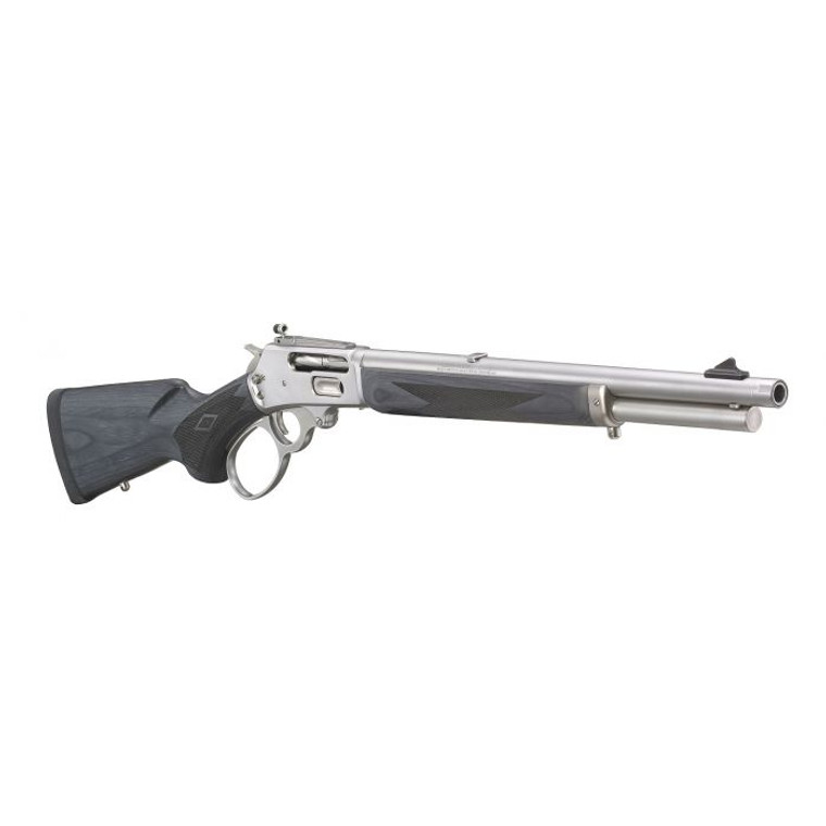 Marlin 70450 1895 Trapper 45-70 Gov Caliber with 5+1 Capacity, 16.10" Barrel, Polished Stainless Metal Finish & Black Laminate Fixed Stock Right Hand (Full Size)