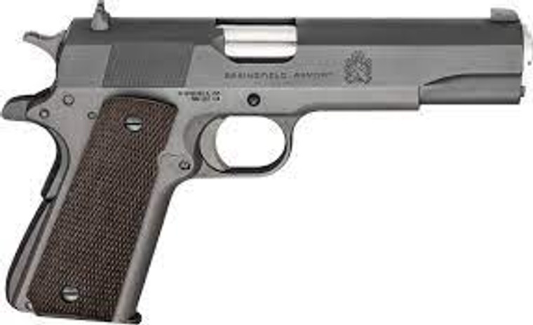 Springfield Armory PBD9108L 1911 Mil-Spec Defender Legacy 45 ACP Caliber with 5" Barrel, 7+1 Capacity, Overall Black Parkerized Finish Carbon Steel, Beavertail Frame, Serrated Slide & Crossed Cannon Cocobolo Grip