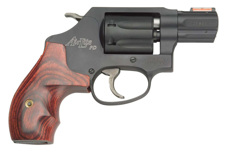 S&W AirLite 351PD Rimfire Revolver .22 Winchester Magnum J-Frame Wood Grips Black Matte