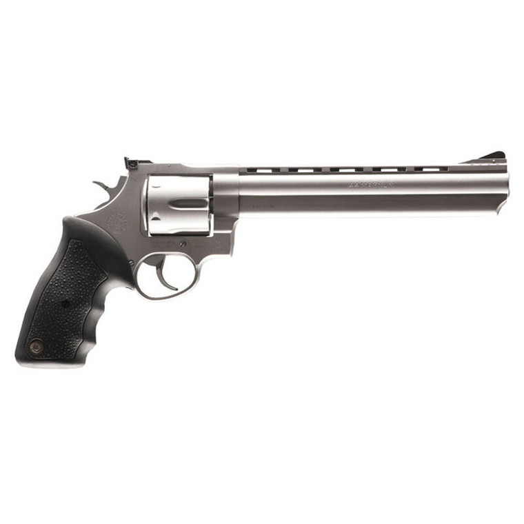 Taurus 44 Double Action Revolver .44 Magnum 8.375" Ported Barrel 6 Rounds Fixed Front Sight/Adjustable Rear Sight Rubber Grip Matte Stainless Steel Finish