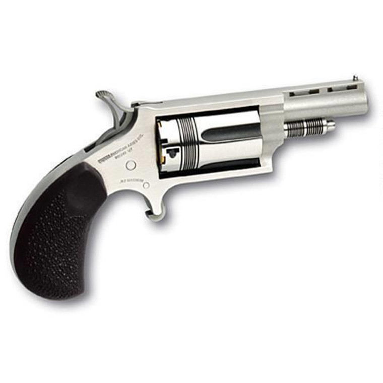 North American Arms WASP Mini Single Action Revolver .22 Long Rifle 1.125" Barrel 5 Rounds Bead Front Sight Stainless Steel Cylinder/Frame Black Rubber Grip
