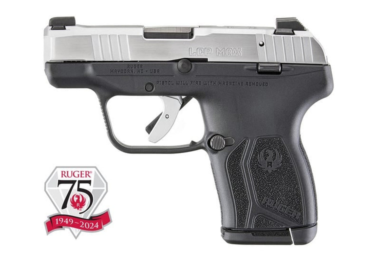 RUGER LCP MAX 75TH ANNIVERSARY BLACK / STAINLESS .380 ACP 2.8" BARREL 10-ROUNDS