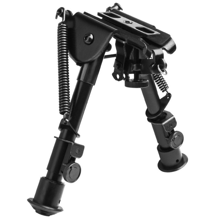 NcSTAR Precision Grade Bipod 5.5" to 8" Adjustment 3 Adaptors Aluminum Black Powder Coated Finish